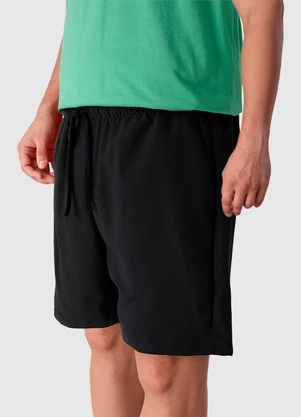 Malwee - Bermuda Slim em Microfibra Preto - MALWEE