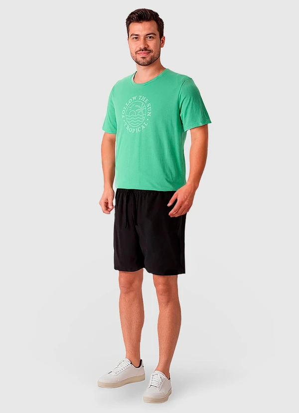 Malwee - Bermuda Slim em Microfibra Preto 2