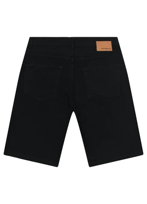 Malwee - Bermuda Slim em Sarja Stretch Preto - MALWEE