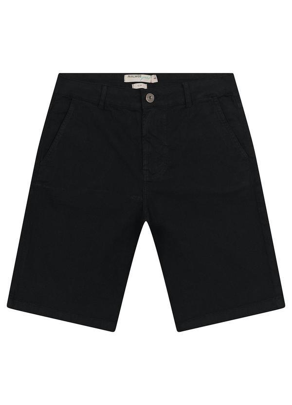 Malwee - Bermuda Slim em Sarja Stretch Preto 1