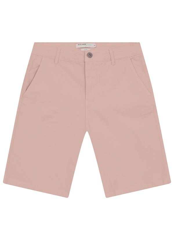 Malwee - Bermuda Slim em Sarja Stretch Rosê