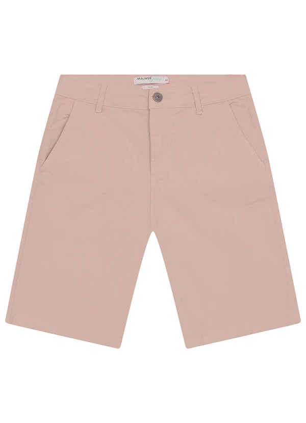 Malwee - Bermuda Slim em Sarja Stretch Rosê 1