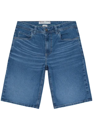 Malwee - Bermuda Slim Jeans Estonado Azul - MALWEE