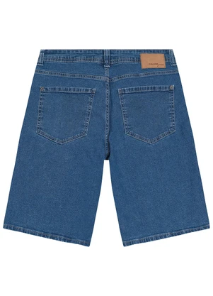 Malwee - Bermuda Slim Jeans Estonado Azul - MALWEE