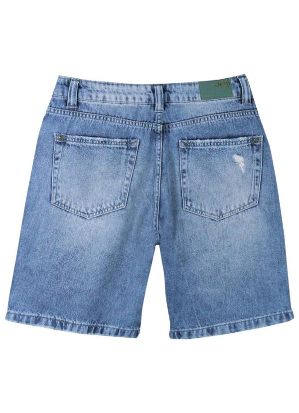 Enfim - Bermuda Slim Jeans Estonado Masculino Azul Claro 3