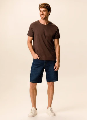 Malwee - Bermuda Slim Jeans Moletom Azul Escuro - MALWEE