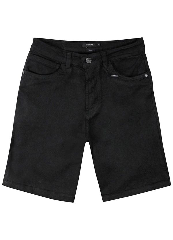 Enfim - Bermuda Slim Sarja Masculina Preto