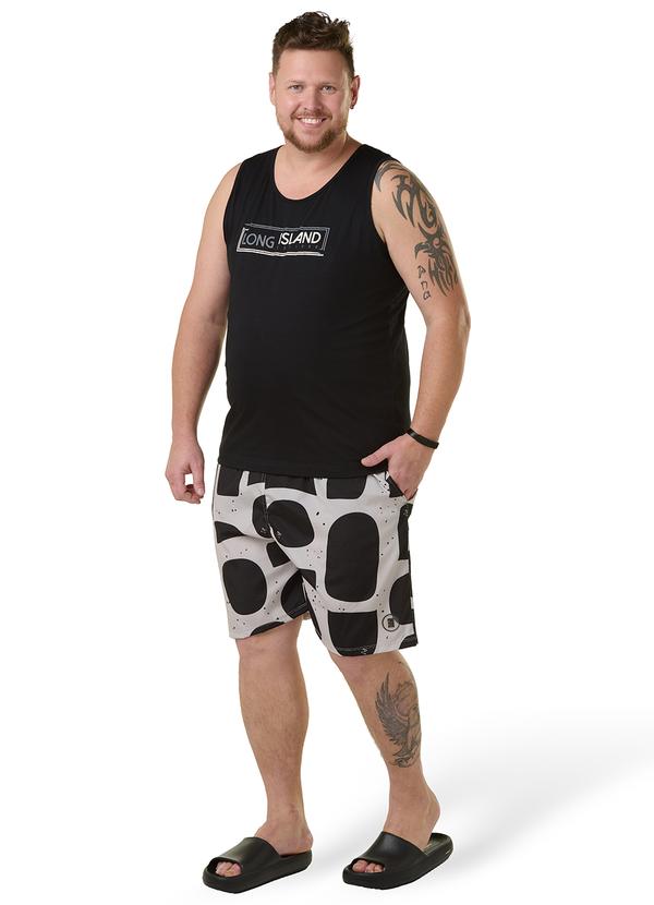 Long Insland - Bermuda Sublimada Tactel Stone Cinza 2