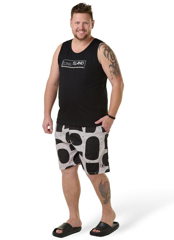 Long Insland - Bermuda Sublimada Tactel Stone Cinza 2