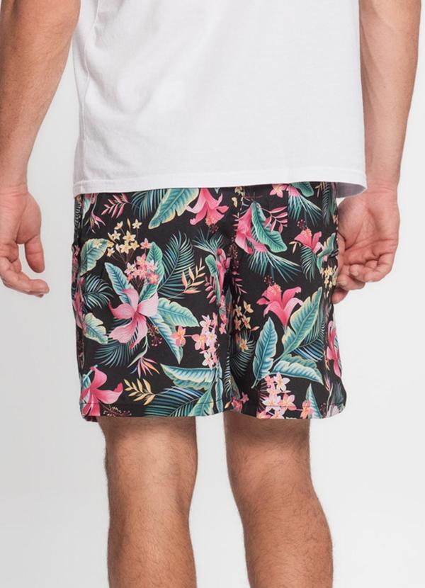 Rovitex - Bermuda Tactel Elastano Masculina Preto 2