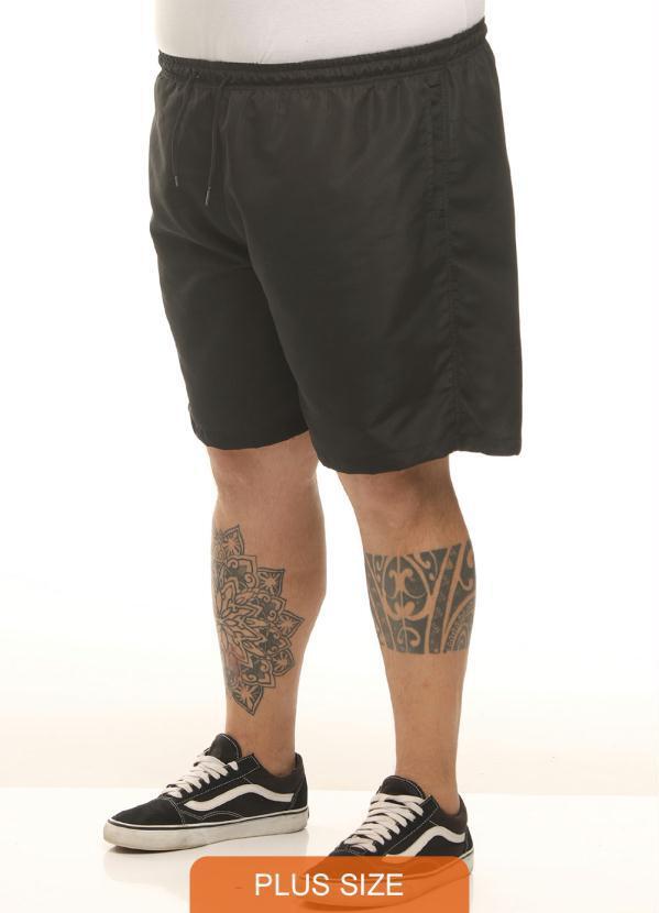 Svk Plus Size - Bermuda Tactel Liso Preto