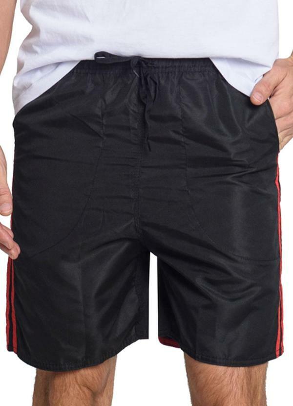 Rovitex - Bermuda Tactel Masculina Preto