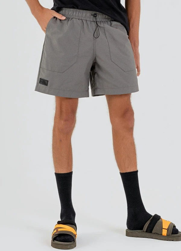 The Philippines - Bermuda Tecido Corta Vento Cinza 1