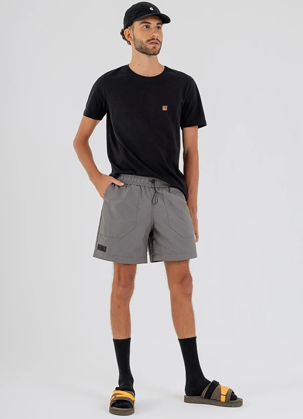 The Philippines - Bermuda Tecido Corta Vento Cinza 3