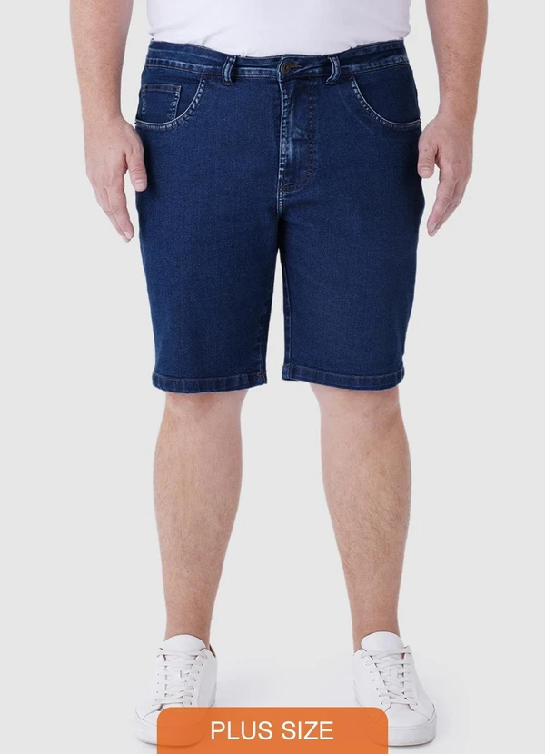 Malwee - Bermuda Tradicional em Jeans Stretch PlusAzul