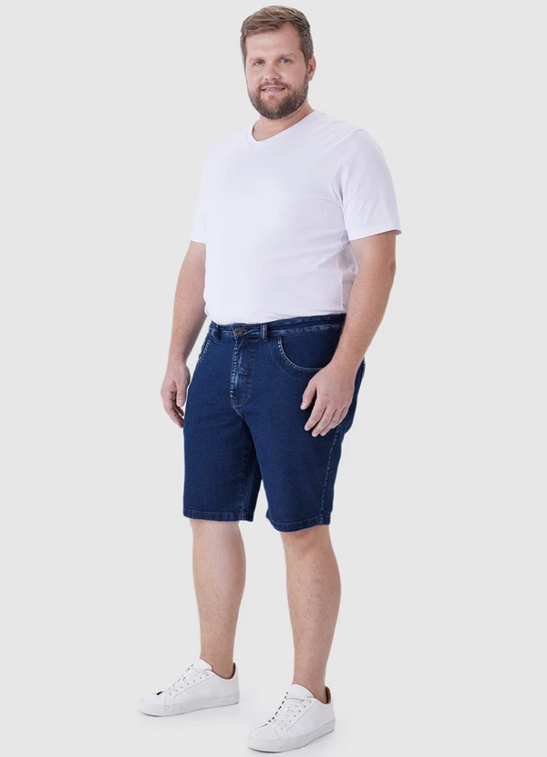 Malwee - Bermuda Tradicional em Jeans Stretch PlusAzul 4