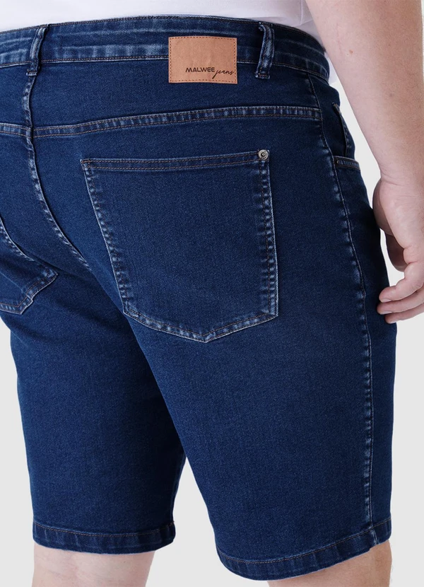 Malwee - Bermuda Tradicional em Jeans Stretch PlusAzul 6