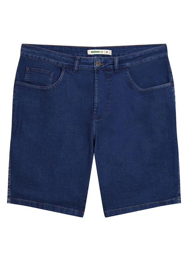 Malwee - Bermuda Tradicional em Jeans Stretch PlusAzul 7
