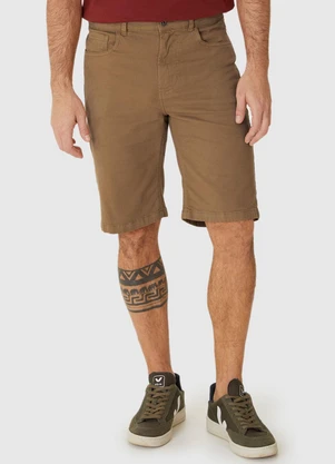 Malwee - Bermuda Tradicional em Sarja Cáqui - MALWEE