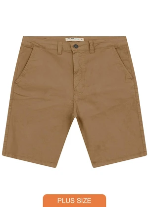 Malwee - Bermuda Tradicional em Sarja Stretch Plus Bege - MALWEE
