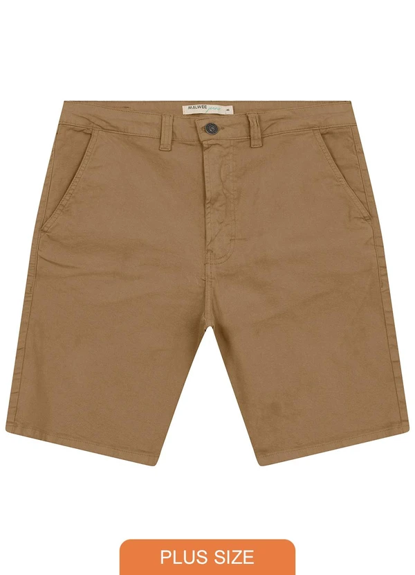 Malwee - Bermuda Tradicional em Sarja Stretch Plus Bege 1