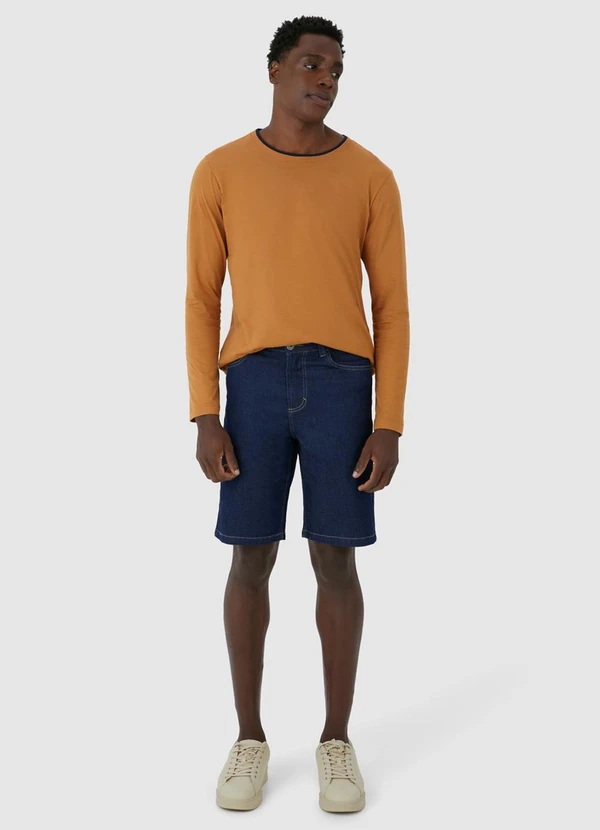 Malwee - Bermuda Tradicional Jeans Azul 4