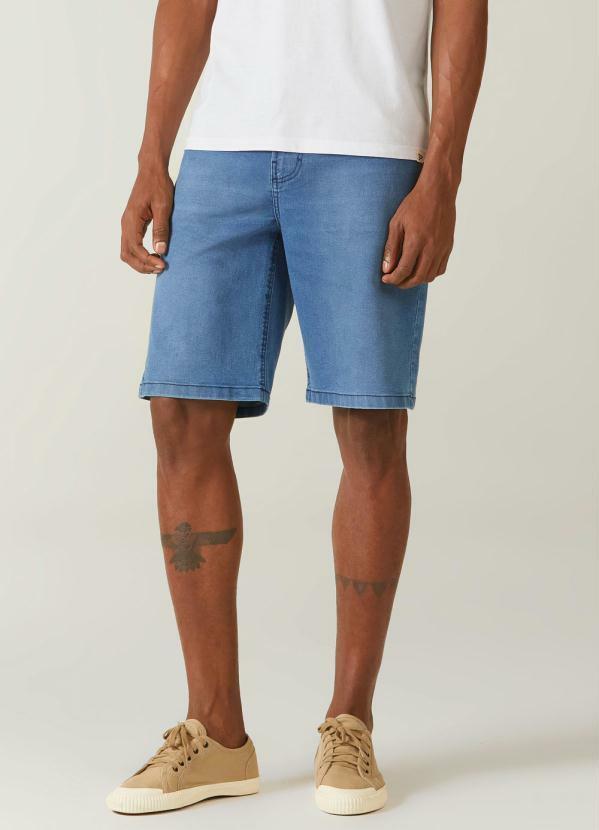 Malwee - Bermuda Tradicional Jeans Masculina Azul