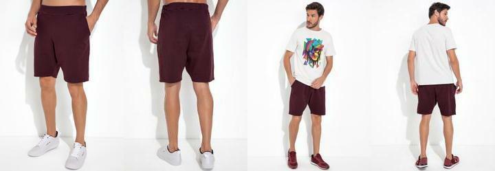 Bermuda Vinho em Moletinho