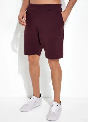 Moda Pop - Bermuda  Vinho em Moletinho - MODA POP