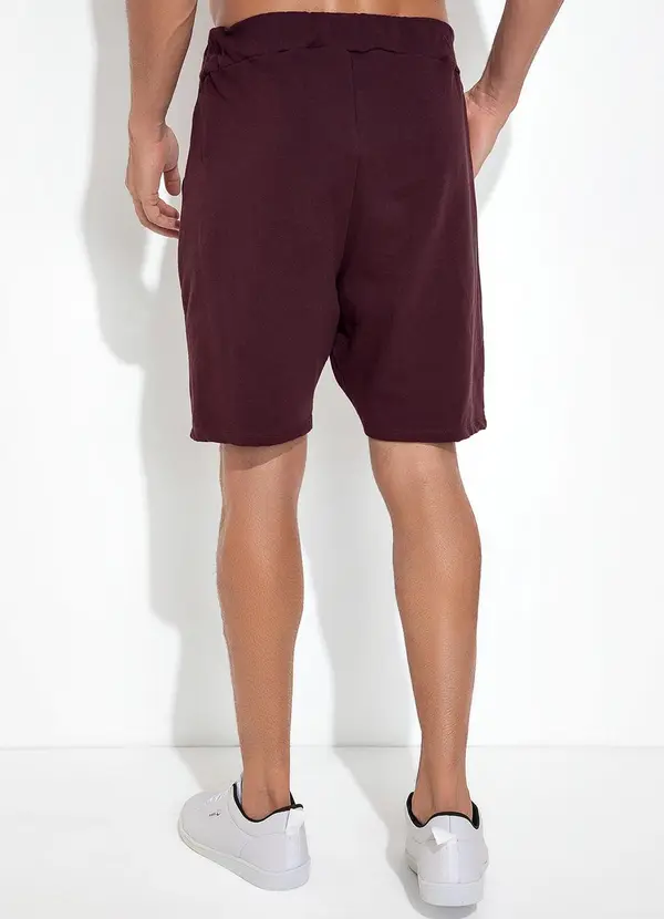 Moda Pop - Bermuda  Vinho em Moletinho 2