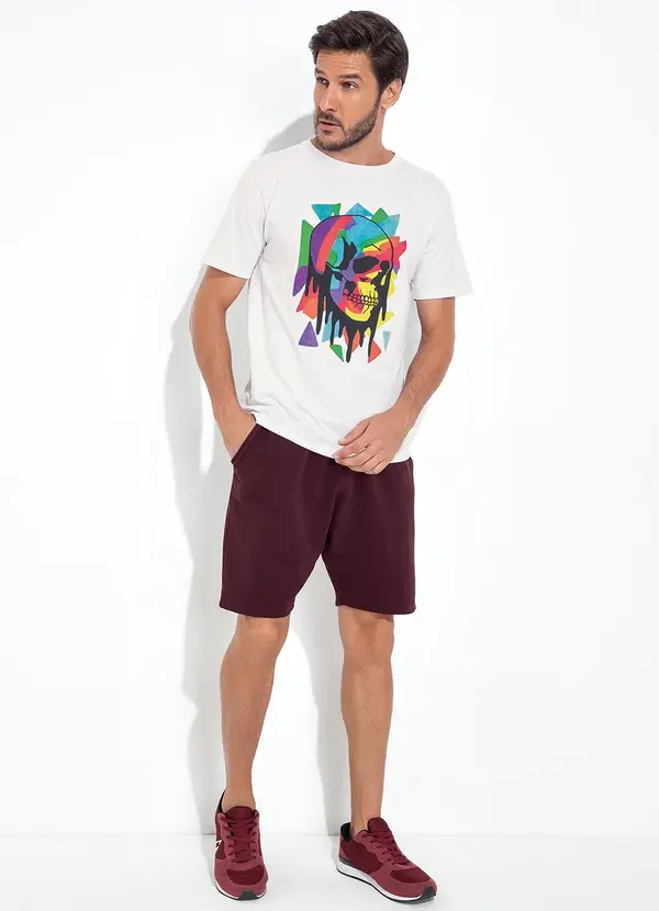 Moda Pop - Bermuda  Vinho em Moletinho 3