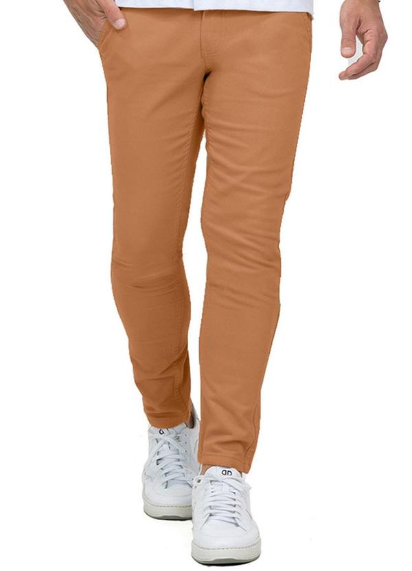 Diametro - Calça Sarja Masculina Marrom