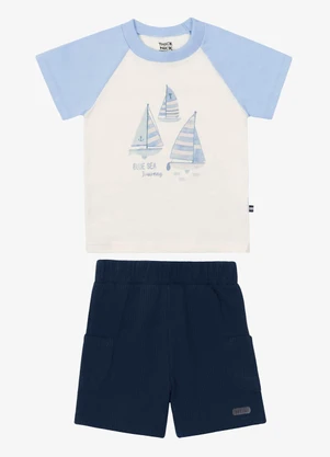 Trick Nick - Conjunto Camiseta com Bermuda Infantil Azul - TRICK NICK