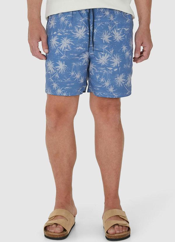 Malwee - Shorts Azul Escuro Dupla Face em Microfibra