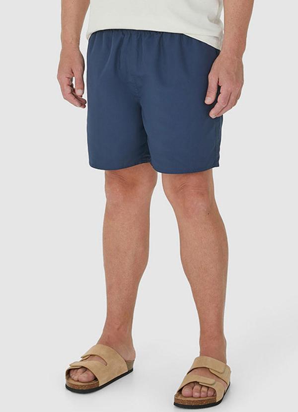 Malwee - Shorts Azul Escuro Dupla Face em Microfibra 3