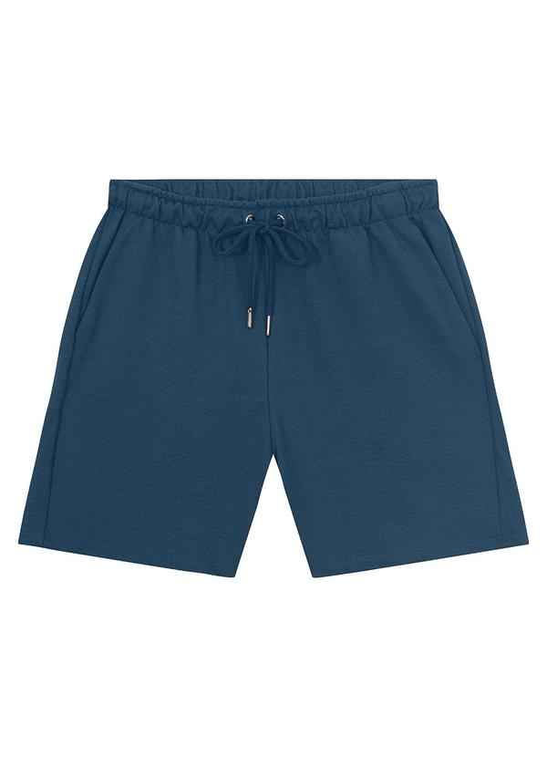 Malwee - Shorts Azul Petróleo Masculino em Moletom