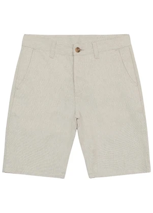 Malwee - Shorts Chino em Sarja Cinza Claro - MALWEE