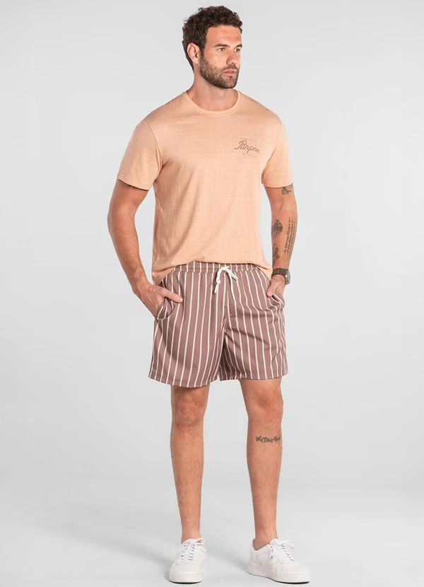 The Philippines - Shorts Masculino Microfibra Marrom 3