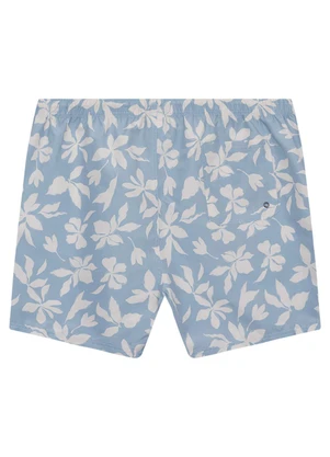 Malwee - Shorts Slim Folhagem Azul Claro - MALWEE