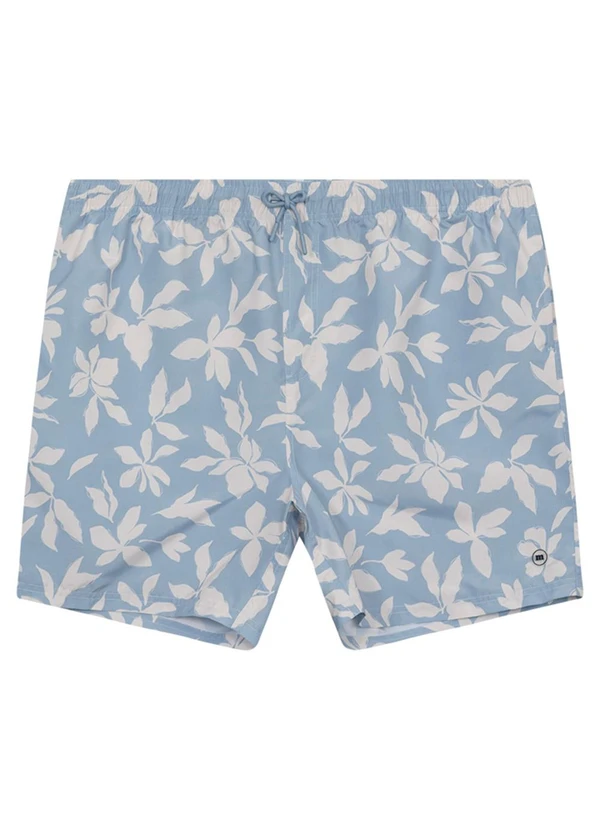 Malwee - Shorts Slim Folhagem Azul Claro