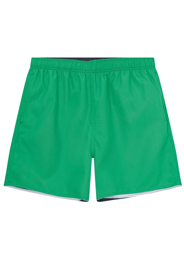 Malwee - Shorts Verde Turquesa Dupla Face em Microfibra 4