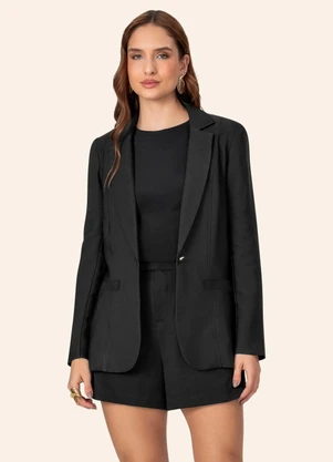 Endless - Blazer Feminino em Alfaiate Preto - ENDLESS