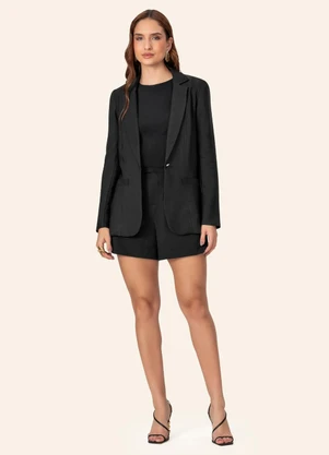 Endless - Blazer Feminino em Alfaiate Preto - ENDLESS