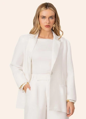 Endless - Blazer Feminino em Soft Linho Bege - ENDLESS