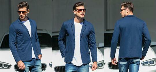 Blazer Masculino Marinho Fechamento em Botes