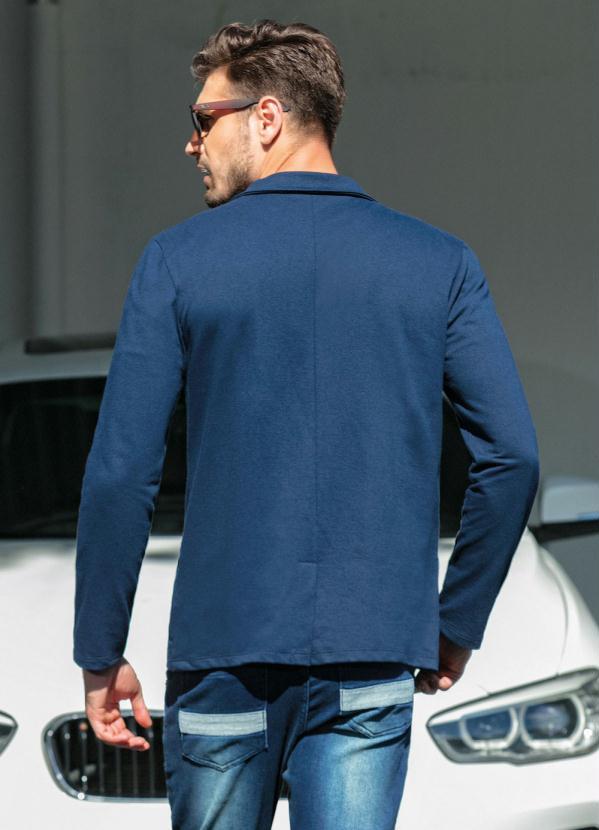 Moda Pop - Blazer Masculino Marinho Fechamento em Botões 3