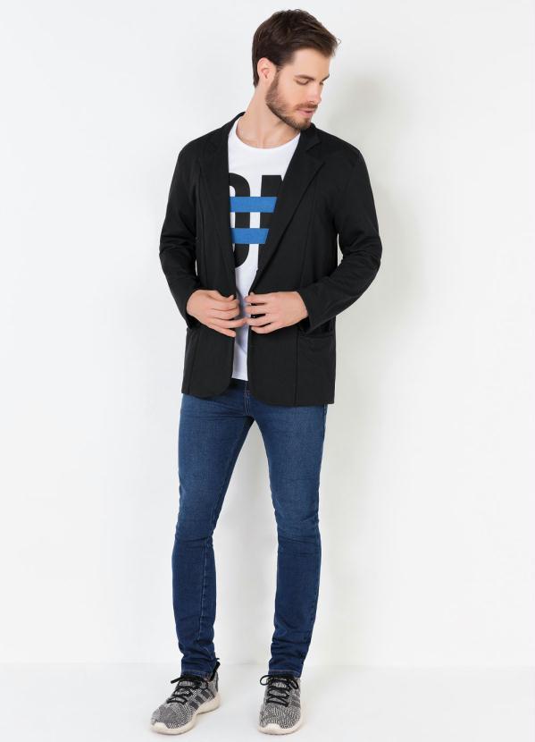 Moda Pop - Blazer Masculino Preto Fechamento em Botões 3