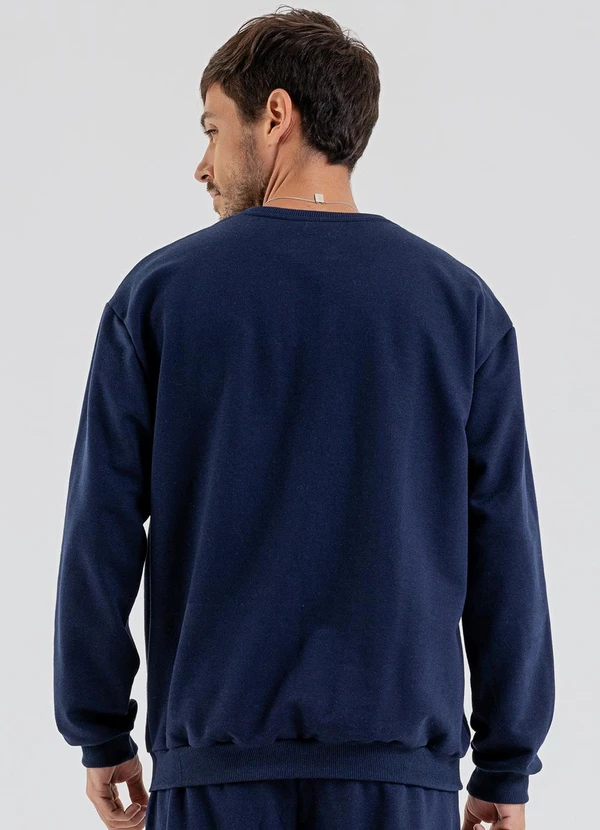 Just Basic - Blusão Básico Masculino em Moletom Azul 2