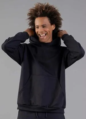 Just Basic - Blusão Básico Moletom Preto - JUST BASIC