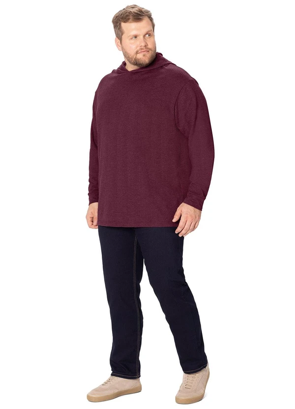 Malwee - Blusão com Capuz em Moletinho Plus Bordô 2